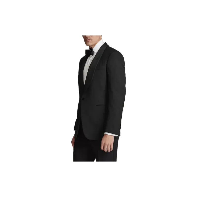 Polo Ralph Lauren Gregory Handmade Barathea Shawl Tuxedo Business Suits Men's Black-3