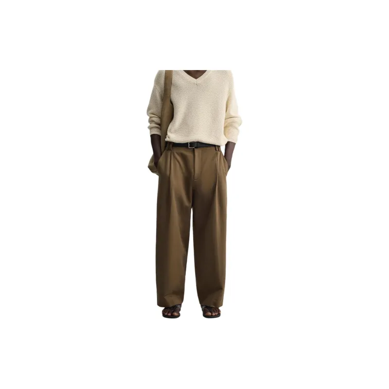 ZARA Casual Pants Men Brown-2