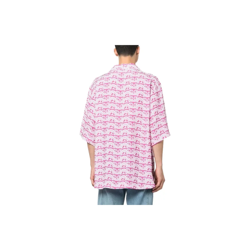 GCDS Waved Logo Printed Buttoned Shirt-2