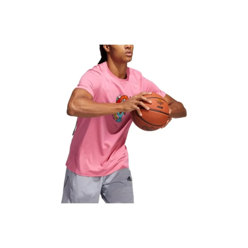 Adidas Set in Sleeve T Shirt Men's Pink-3