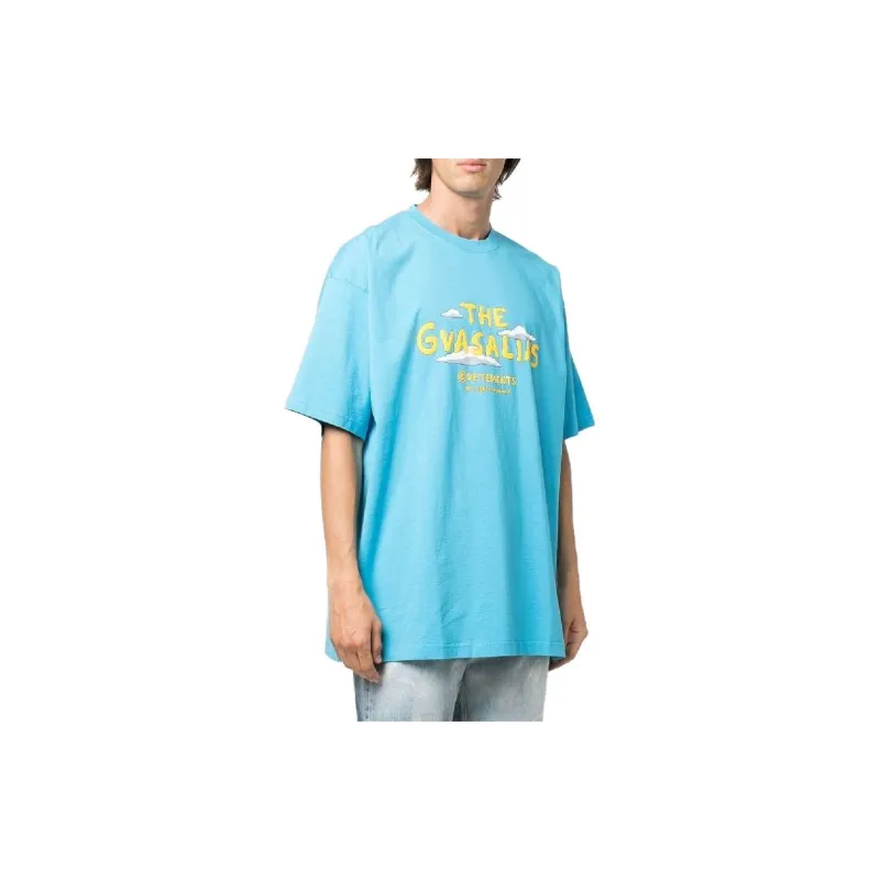 Vetements T-Shirts Unisex Blue-3