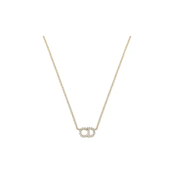 DIOR Brass, Crystal Necklaces Women's Gold