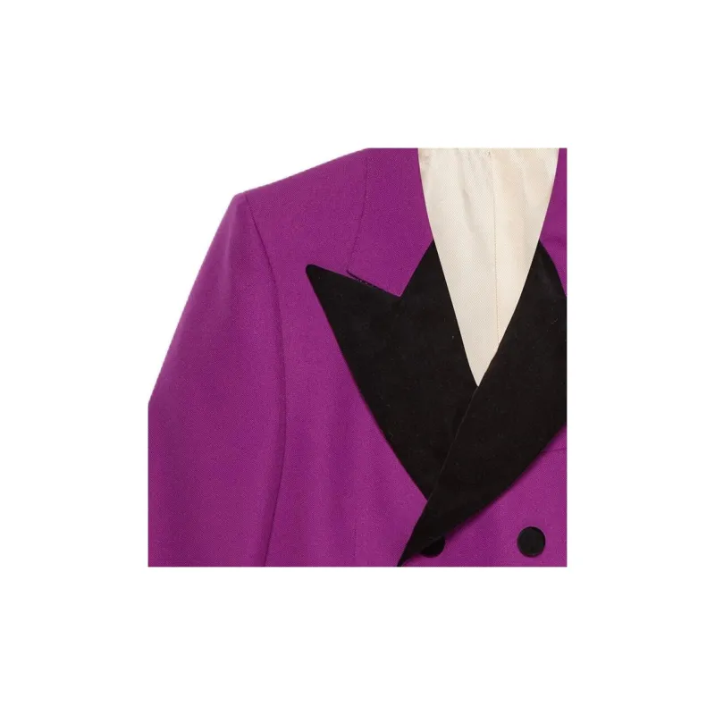 GUCCI Double-breasted Velvet Blazer-6