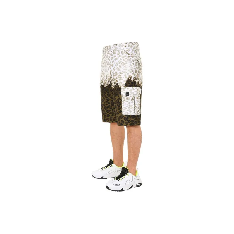 MSGM Two-Tone Leopard Print Cargo Shorts-2