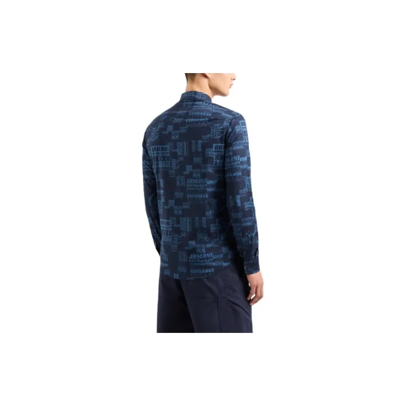 ARMANI EXCHANGEAE SS24 Shirt Men's Night Blue-2