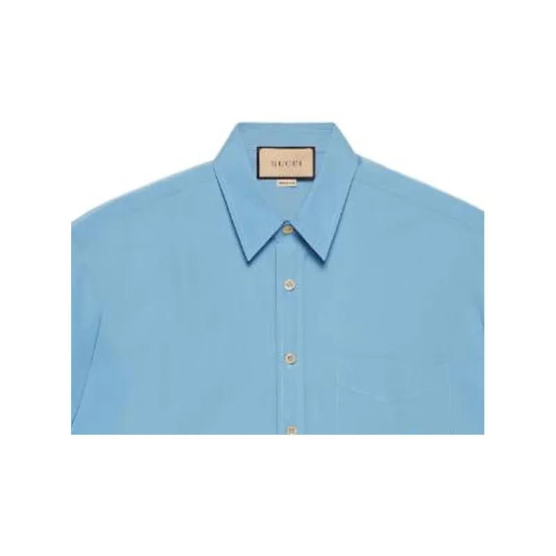 GUCCI Logo embroidered Cotton Shirt-3