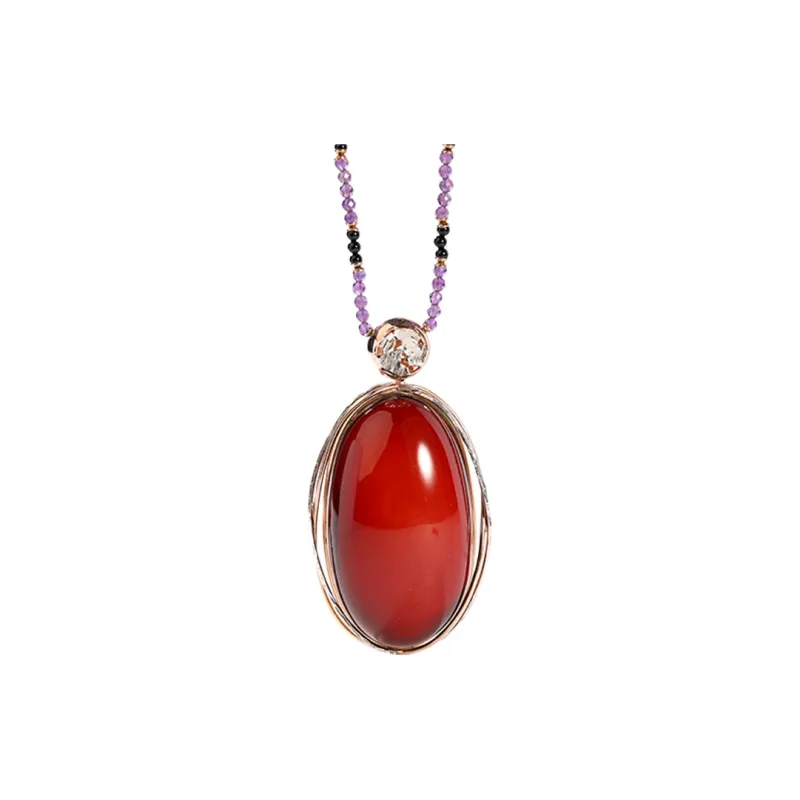 S&A Amber Fine Jade Necklaces Women's-0