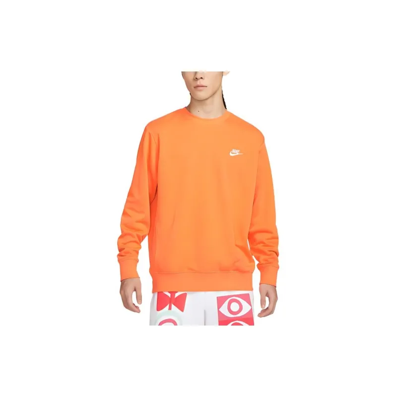 Nike As M Nsw Club Crw Ft Embroidered Logo Ribbed Knit Pullover Sweatshirt-2
