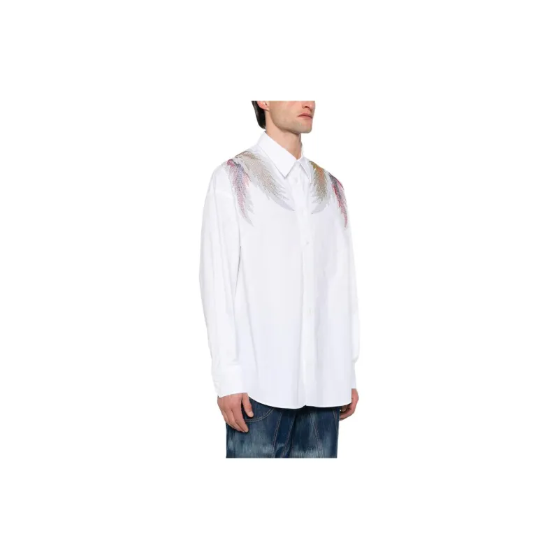 BLUEMARBLE Rhinestone-wings Poplin Shirt-3