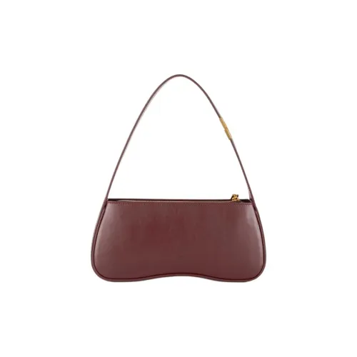 Elisabetta Franchi Nappa Leather Handbag Shoulder Bag Medium Size Women's Black Red