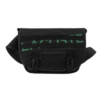 LACOSTE Canvas Canvas Bag Messenger Bag Shoulder Bag Crossbody Bag Medium Size Unisex Black