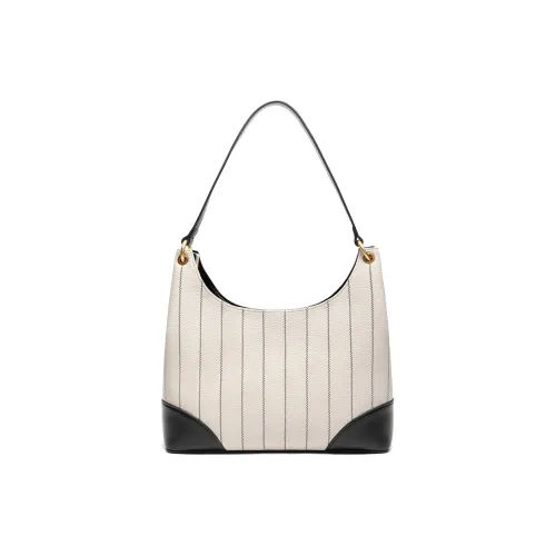 BELLE Artificial Leather Shoulder Bag Medium Size Women's Beige