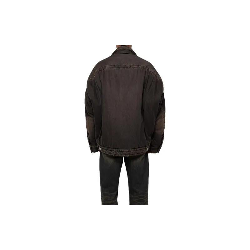 Maison Mihara Yasuhiro Logo Patch Denim Puffer Jacket-3