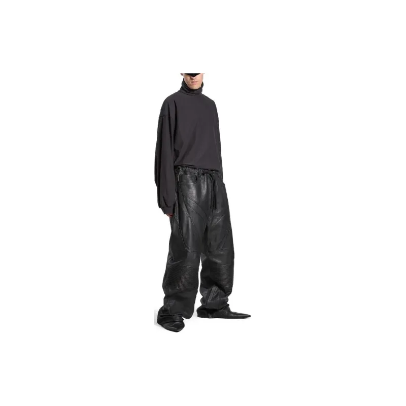 Balenciaga Biker Baggy Pants In Black Casual Pants Loose Fit Men's Black-2