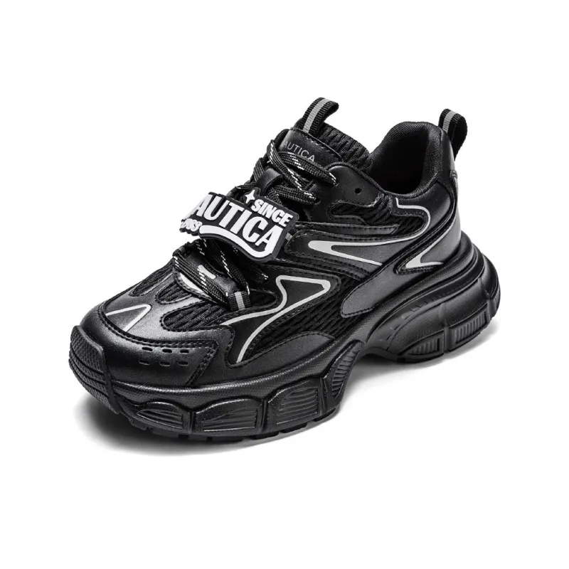 NAUTICA Cushioning Anti-Slip Wear-Resistant Breathable Height Increasing Low-Top Chunky Sneakers Unisex Silver-12