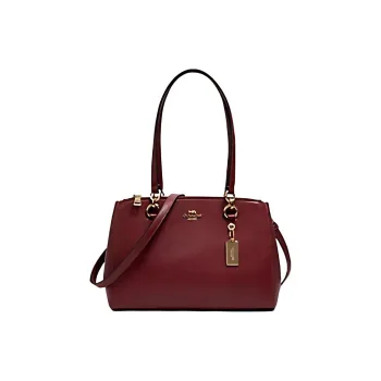 COACH Etta Cross-Stitch Leather Shoulder Bag Crossbody Bag Handbag Regular Women's Deep Red