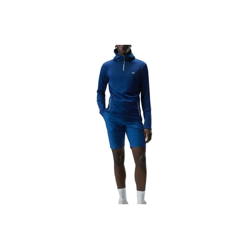 J.Lindeberg Aerial Quater Hood Sweatshirt Men's Blue-2
