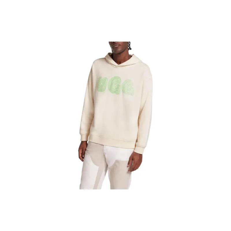 UGG All Gender Bubble Logo Hoodie Sweatshirt Unisex Cream-5