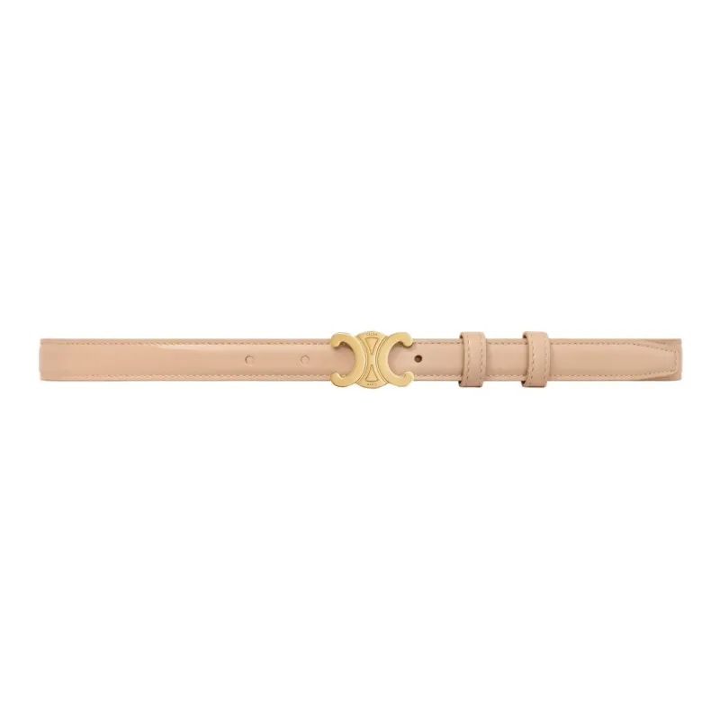 CELINE Small Triomphe Belt In Patent Taurillon-2