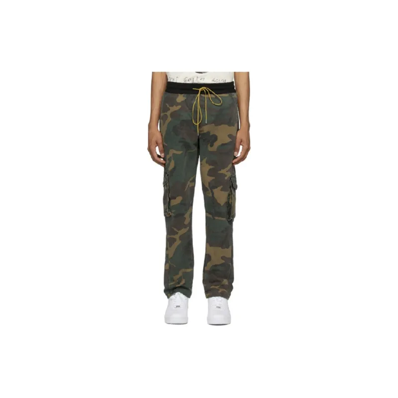 RHUDE Cargo Pants Men Green Camouflage-1