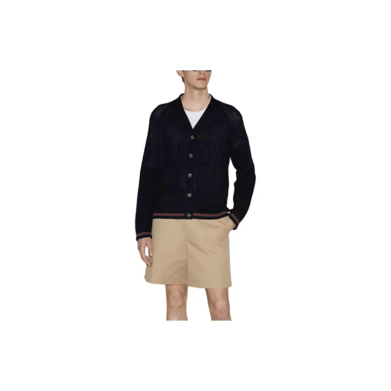 GUCCI Logo Embroidered Button Up Cardigan-4