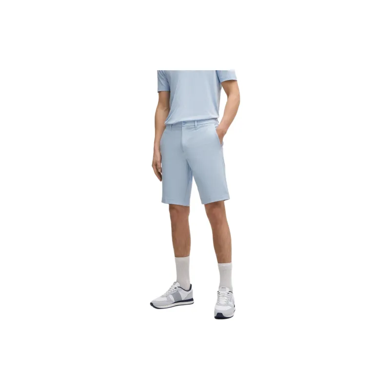 HUGO BOSS Slim-Fit Shorts In Easy-Iron Four-Way Stretch Fabric Casual Shorts Men's Blue-3