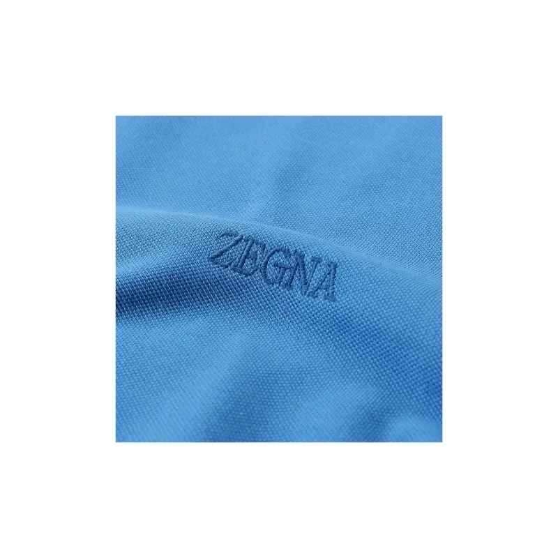 Zegna SS24 Polo Shirt Men's Bright Blue-5