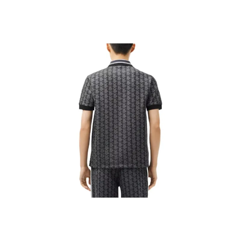 LACOSTE Classic Fit Monogram Jacquard Polo Shirt-2