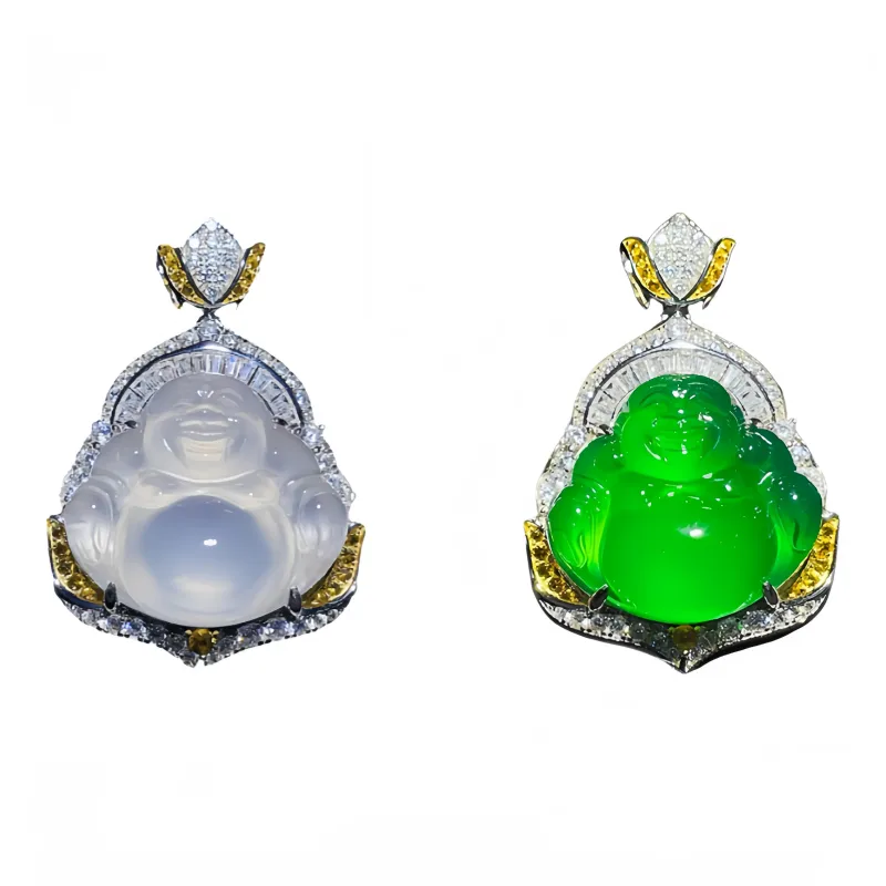 Xifeng Building Chalcedony Jade Pendants Unisex-12