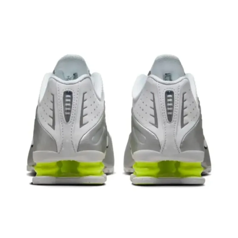 Nike Shox R4 White Metallic Silver Volt Women's-3