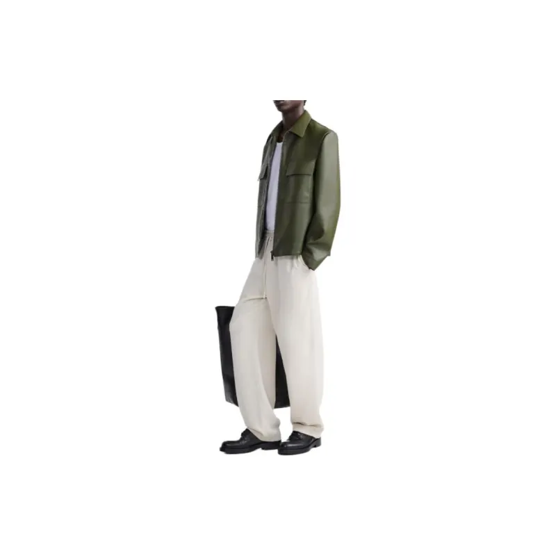 ZARA Casual Pants Men White-4