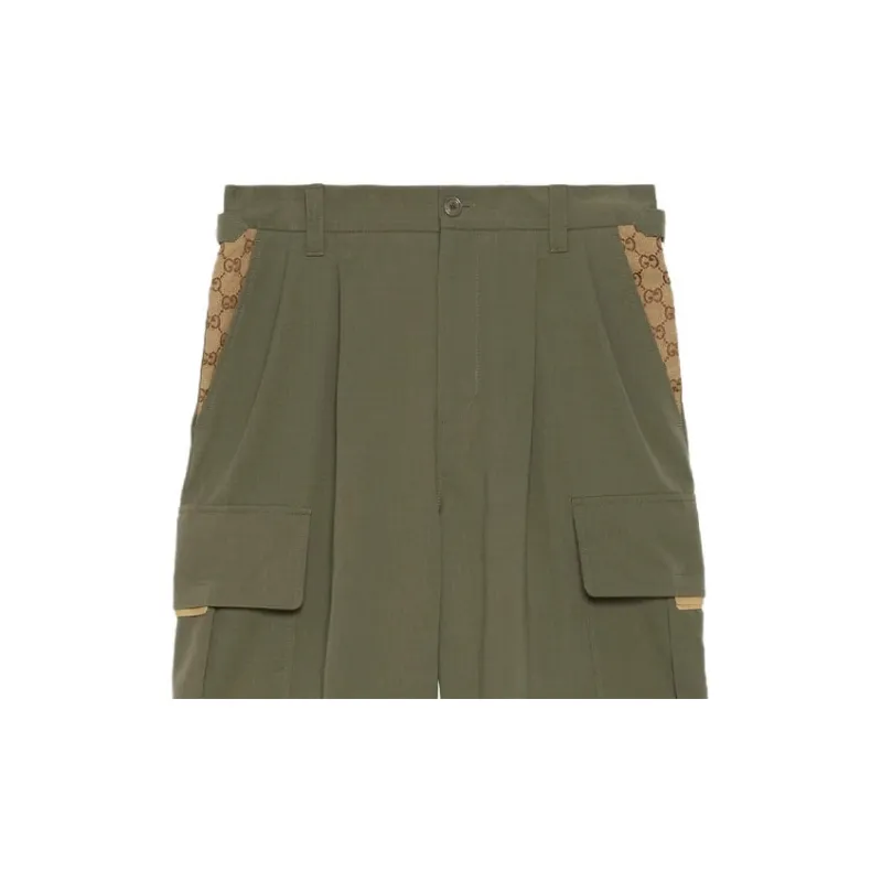 GUCCI Gg Wide Leg Cargo Pants-4