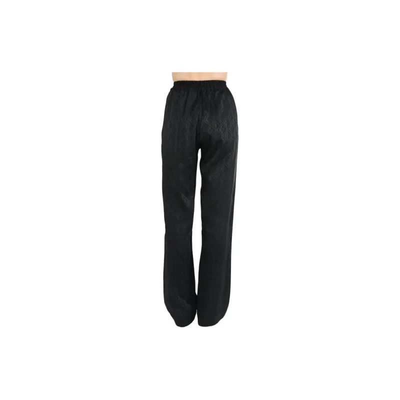 Marine Serre Moon Sun Satin Jacquard Drawstring Trousers 'Black'-1
