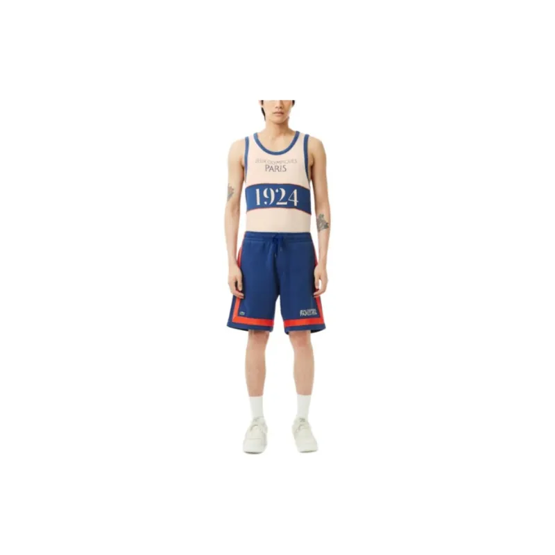 LACOSTE Olympic Co branded Edition Sports Shorts Men Blue-3