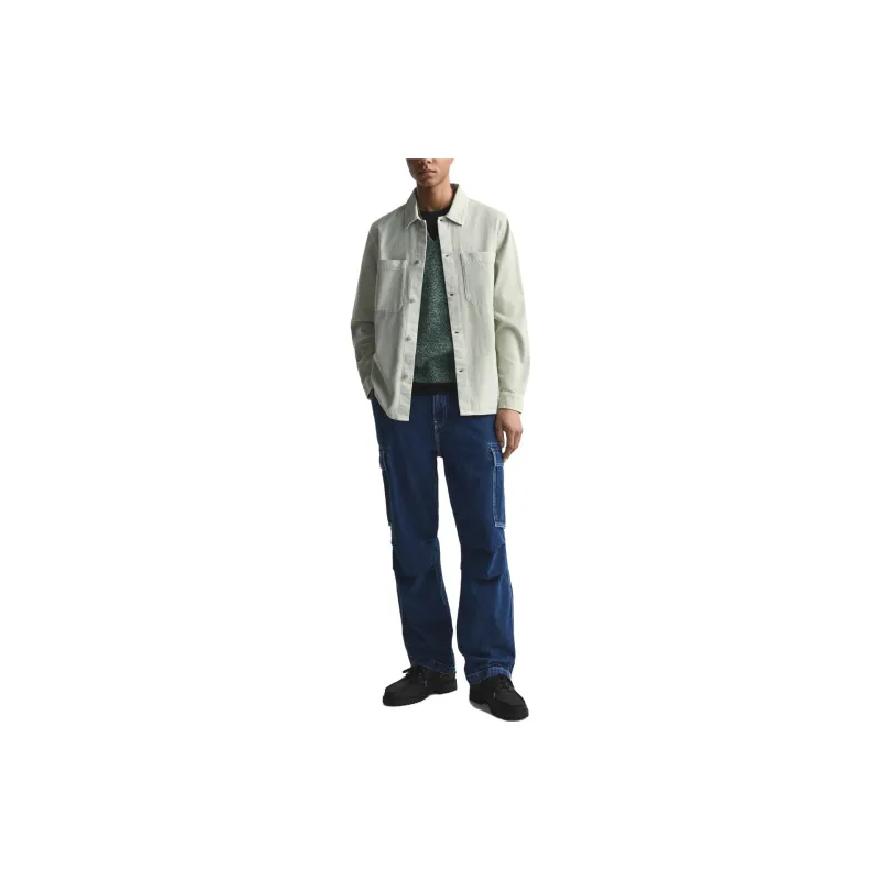 ZARA Denim Jacket Men's Light Green-2