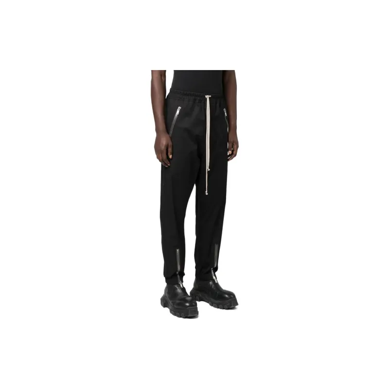 RICK OWENS Zip detail Drawstring Jersey Joggers-3