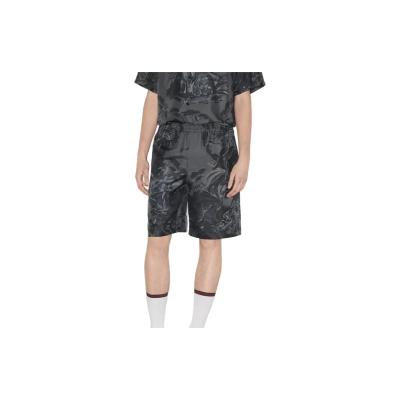 GUCCI Flora And Fauna Print Silk Shorts-3
