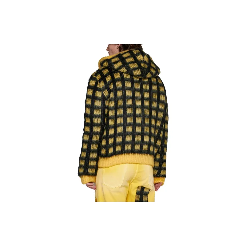 MARNI Check Fuzzy Knit Cardigan-6