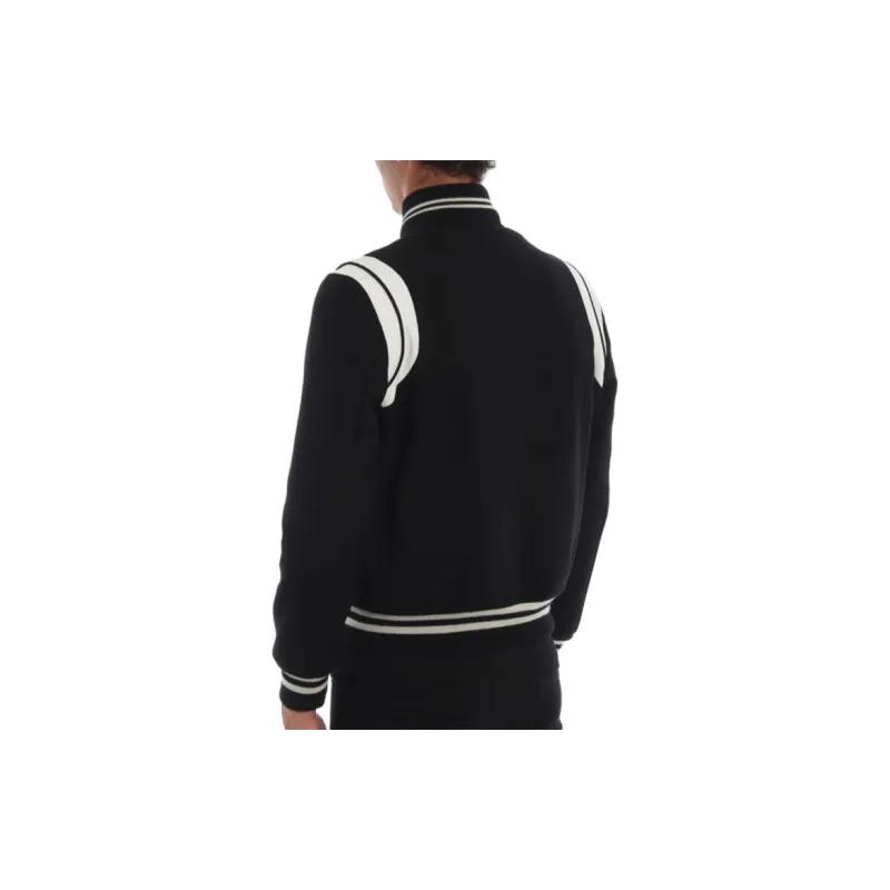 SAINT LAURENT Snap Buttoned Teddy Bomber Jacket-4