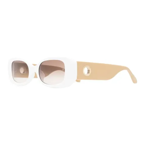 Linda Farrow Eyelet-embellished Oval-frame Sunglasses