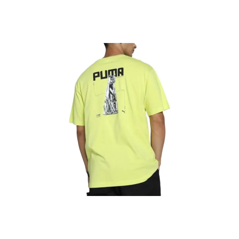 PUMA T Shirts Men Yellow-5