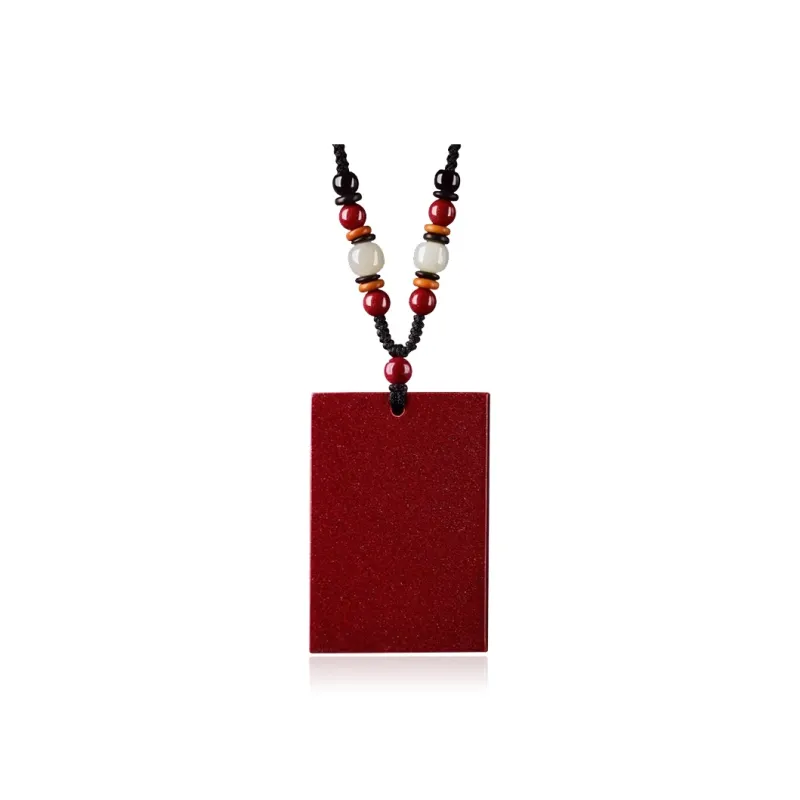 Moon Jewelry Reconstructed Cinnabar Jade Necklaces Unisex-3