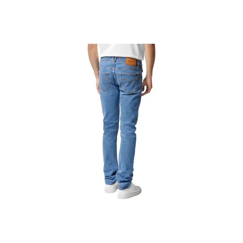 VERSACE Logo Patch Denim Jeans-2