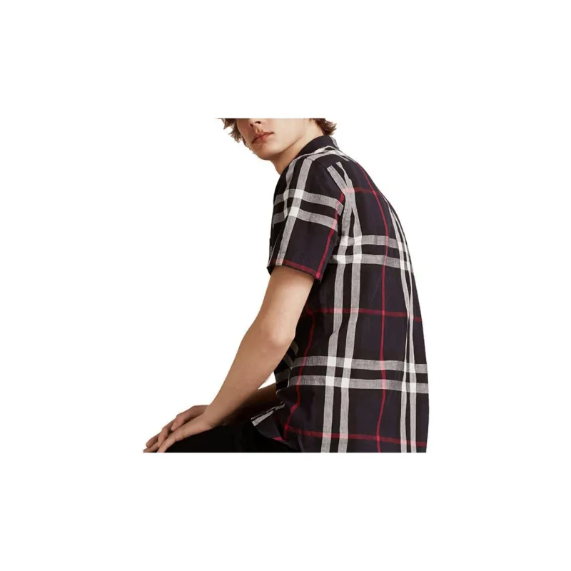 Burberry Shirts Men Dark Blue-3