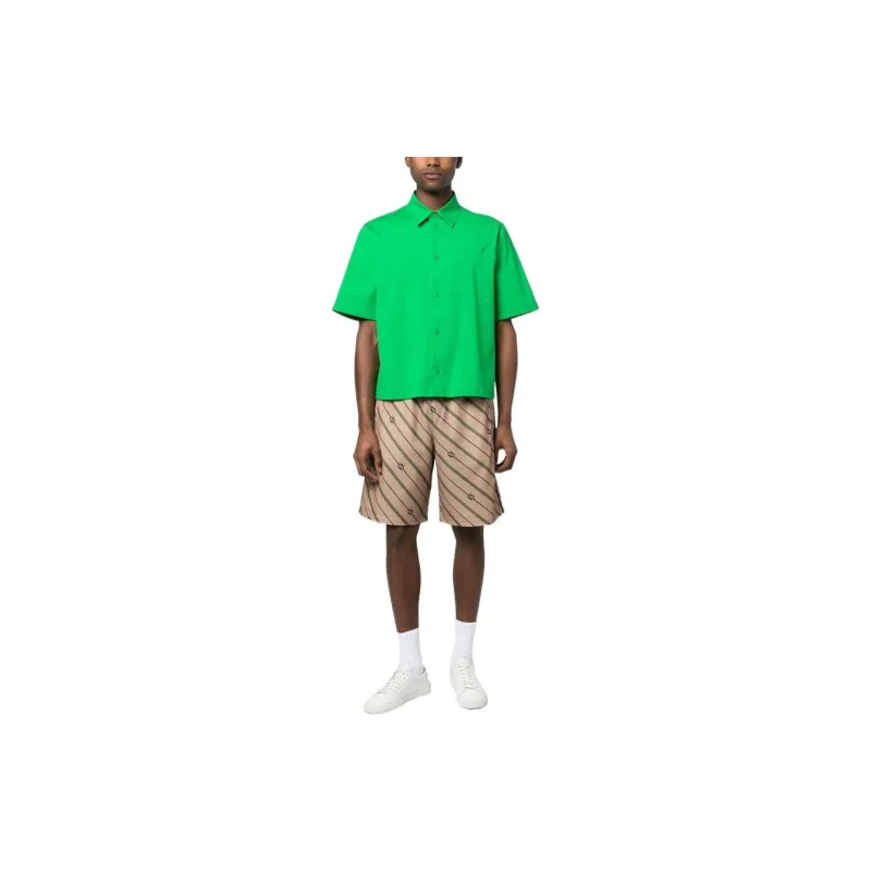 GUCCI Twill Gg Stripe Shorts-3