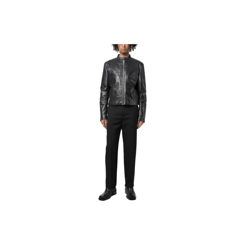 Ferragamo Band-collar Leather Jacket-1