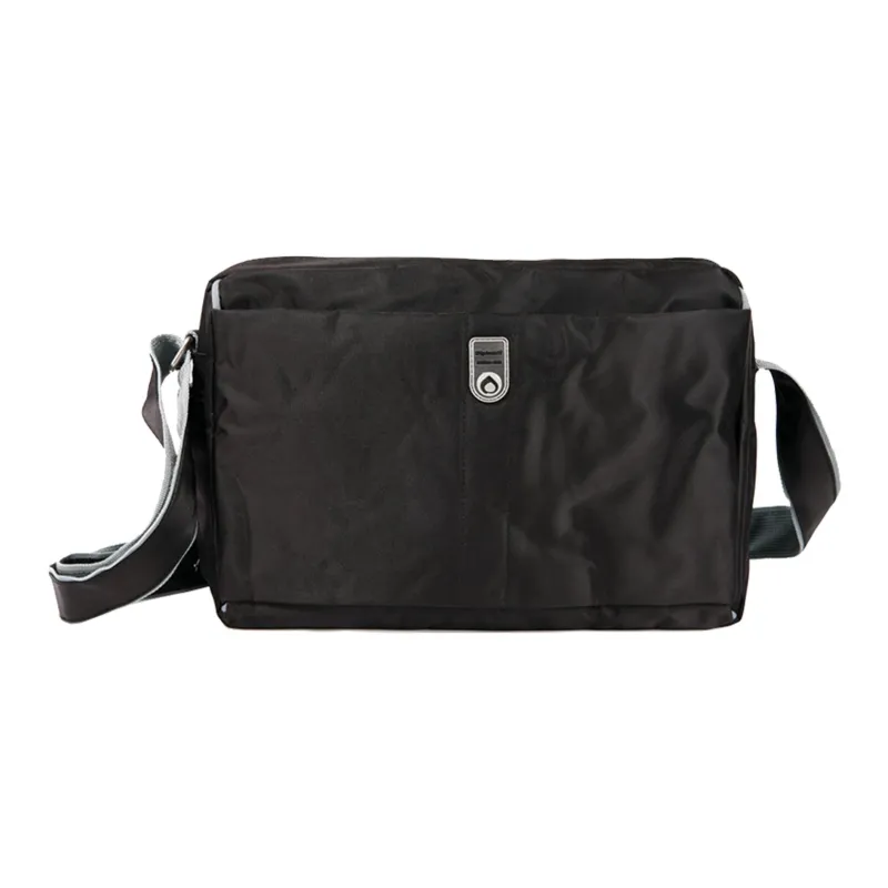 Diplomat Nylon Shoulder Bag Crossbody Bag Small Size Unisex Black/Red-0