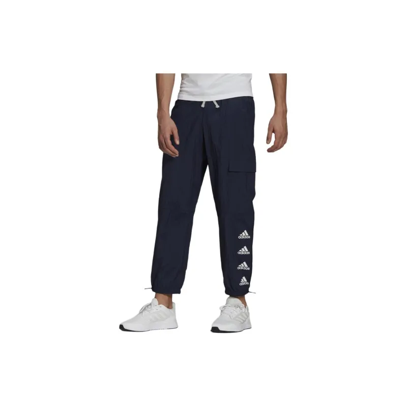 Adidas Knitted Sweatpants Men Navy Blue-3
