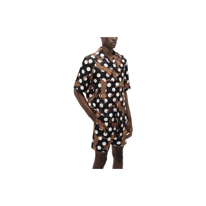 AMIRI Leopard Polka Dots Bowling Shirt-4