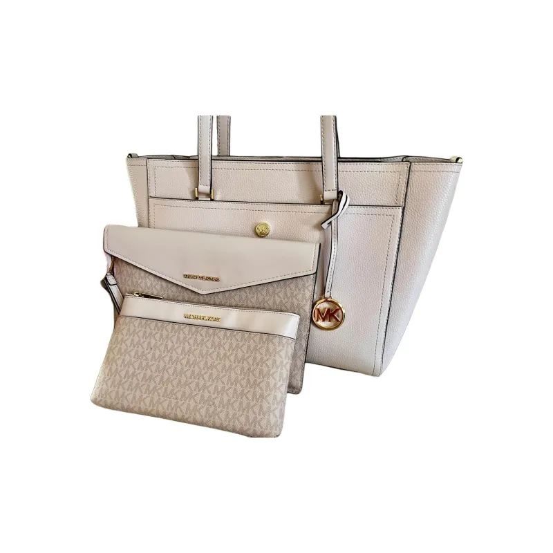 MICHAEL KORS Maisie Cow Leather Tote Bag Shopping Bag Letter Bag Handbag Shoulder Bag Large Size Women's Ecru-1